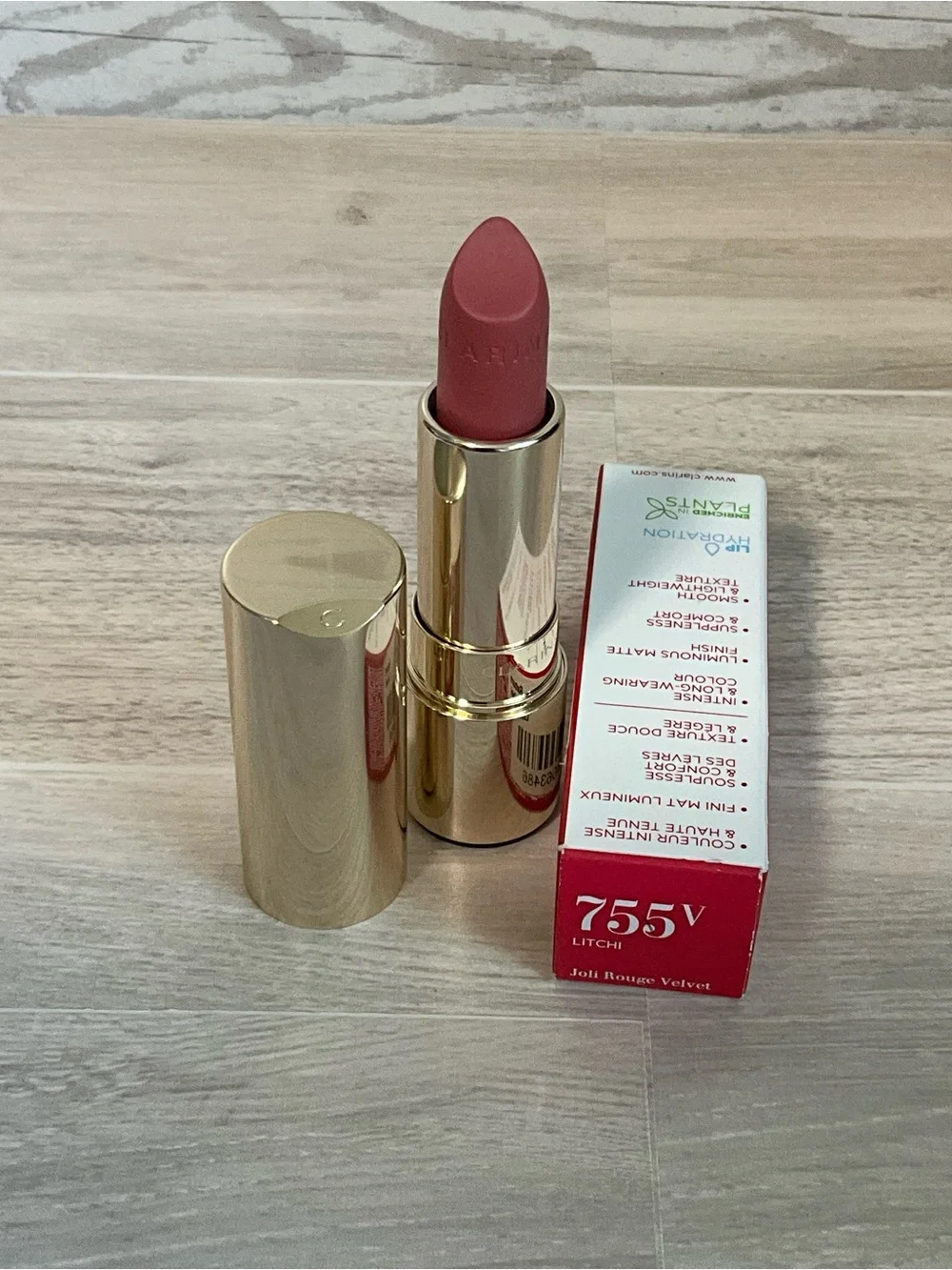 Clarins Holi rouge velvet lipstick 755v new in box
